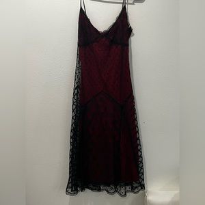 betsy johnson red and black lace dress !